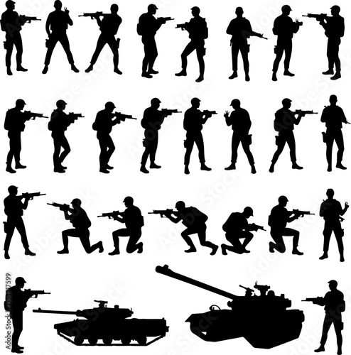 Mountain Warriors Silhouette Vector" vector