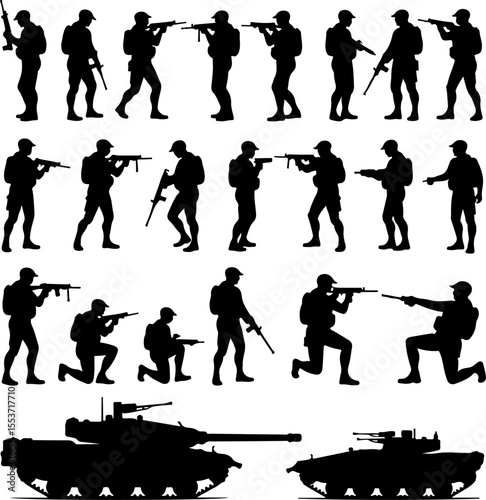 Mountain Warriors Silhouette Vector" vector