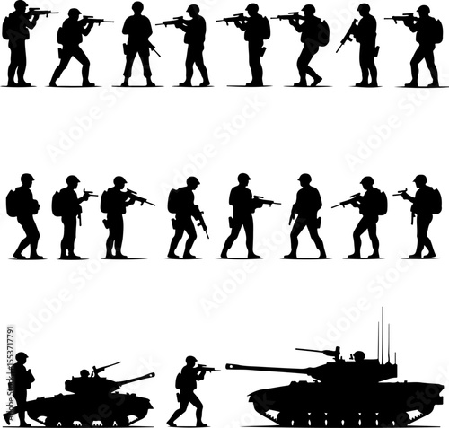 Mountain Warriors Silhouette Vector" vector