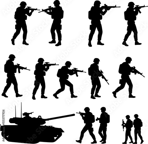 Mountain Warriors Silhouette Vector" vector