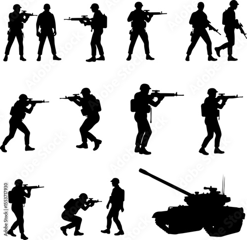 Mountain Warriors Silhouette Vector" vector