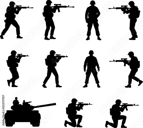 Mountain Warriors Silhouette Vector" vector