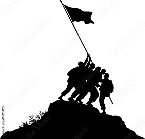 Mountain Warriors Silhouette Vector" vector