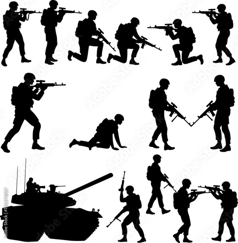 Mountain Warriors Silhouette Vector" vector