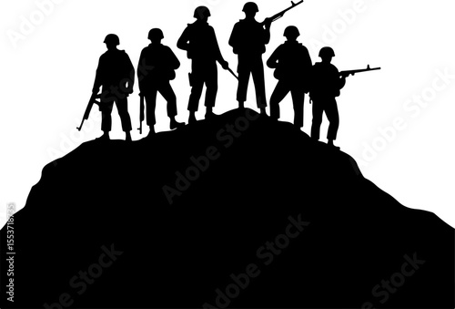 Mountain Warriors Silhouette Vector" vector
