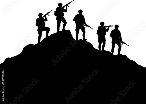 Mountain Warriors Silhouette Vector" vector
