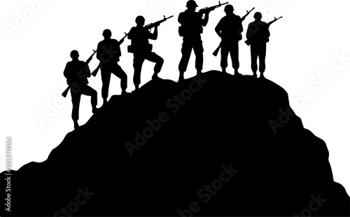 Mountain Warriors Silhouette Vector" vector