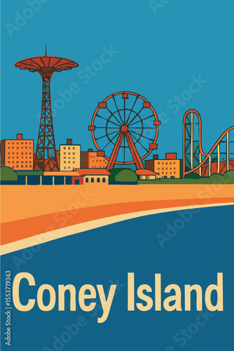 Coney Island Beach at Sunset.eps