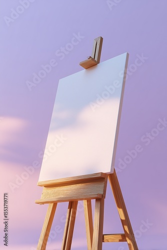 Artistic Workspace Featuring Blank Canvas for Visual Display Mockups