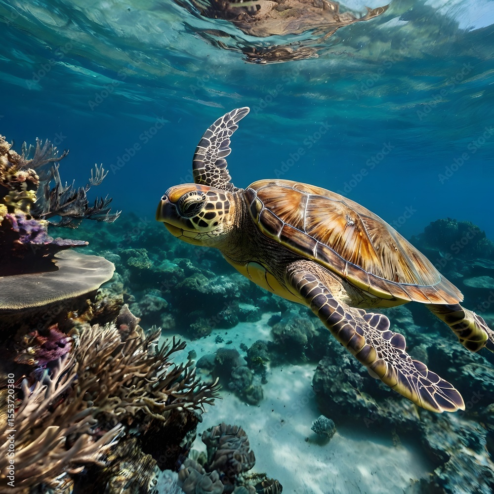 Obraz premium sea turtle on the beach