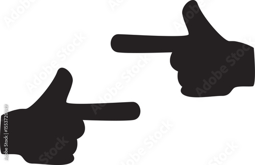 Collection of diverse hand gestures and icons isolated on white background isolated on transparent background silhouette
