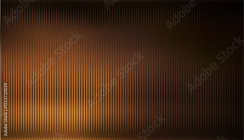 Dark brown beige orange ribbed glass. Vector ribbed glass texture background. Mesh gradient. acrylic ribbed bath surface. Reeded glass background semitransparent overlay. Bath wall window