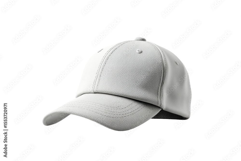 Fototapeta premium PNG Plain gray baseball cap on black background