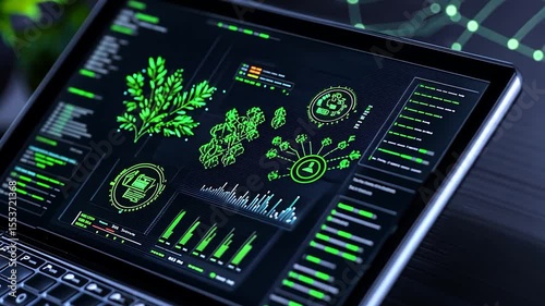 Innovative Agritech:  Digital Agriculture and Data Analysis on Laptop Screen