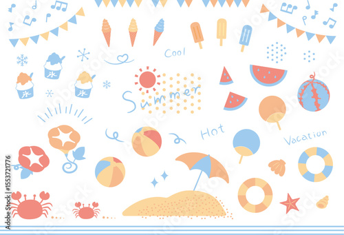 夏に使えるアイコン・イラストセット