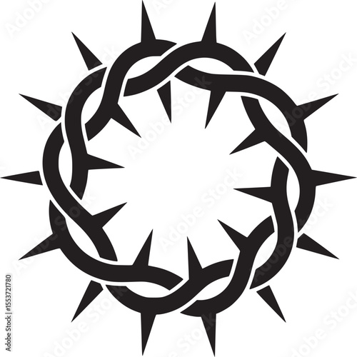 Crown of thorns vector illustration jesus christ crucifixion easter religious symbol good friday graphic on transparent background silhouette