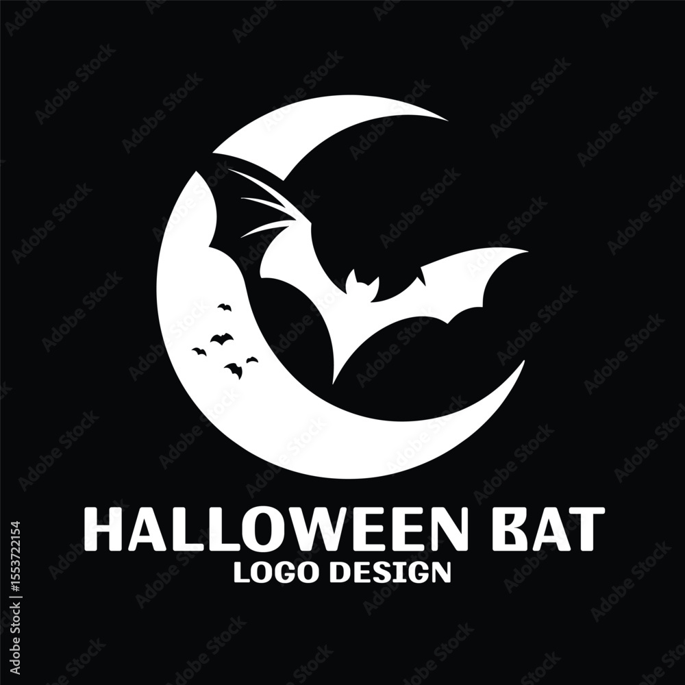 Fototapeta premium Halloween Bat Vector Logo Design