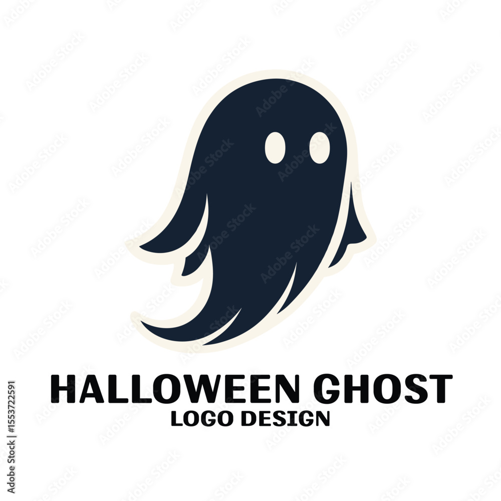 Obraz premium Halloween Ghost Vector Logo Design