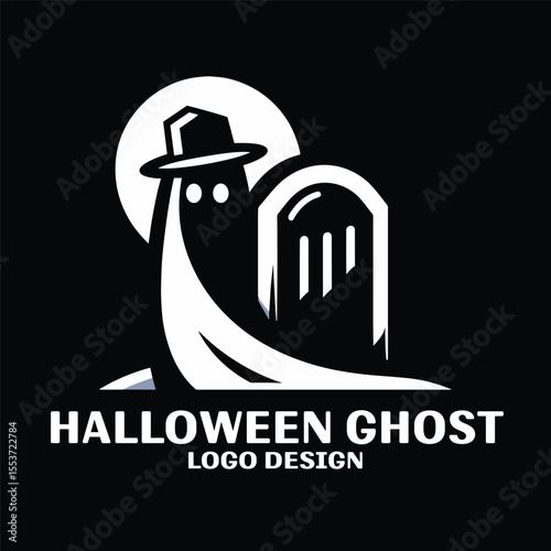 Halloween Ghost Vector Logo Design