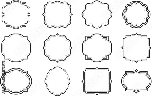 A set of vintage frames and labels, perfect for retro design elements, borders, and decorative illustrations