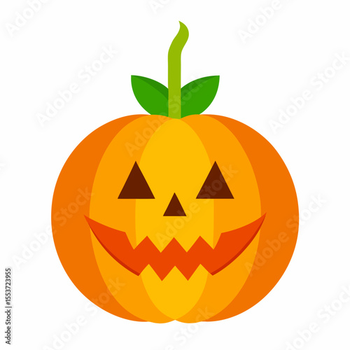 Simple cartoon jack o lantern halloween pumpkin