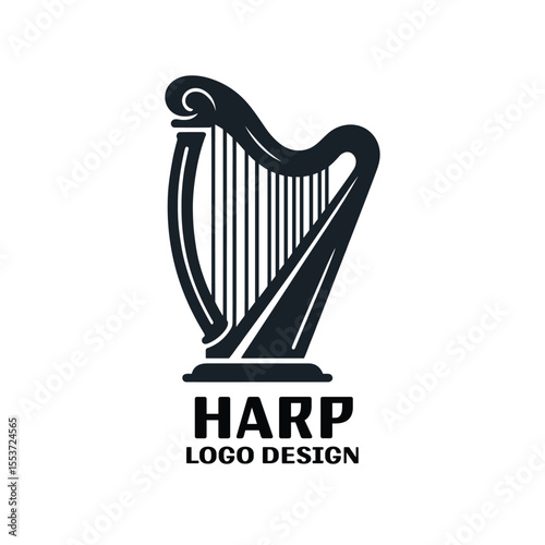 Harp Vector Logo Design