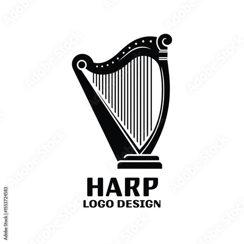 Harp Vector Logo Design