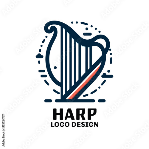 Harp Vector Logo Design