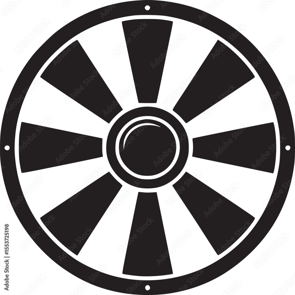Fototapeta premium Viking shield vector illustration medieval shield icon round shield design black and white shield artwork on transparent background silhouette