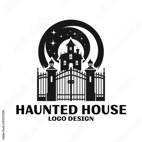 Haunted House Vector Logo Design