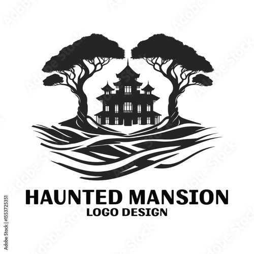 Haunted Mansion Vector Logo Design