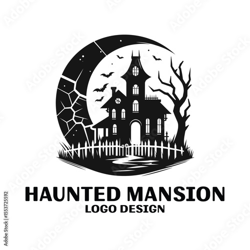 Haunted Mansion Vector Logo Design