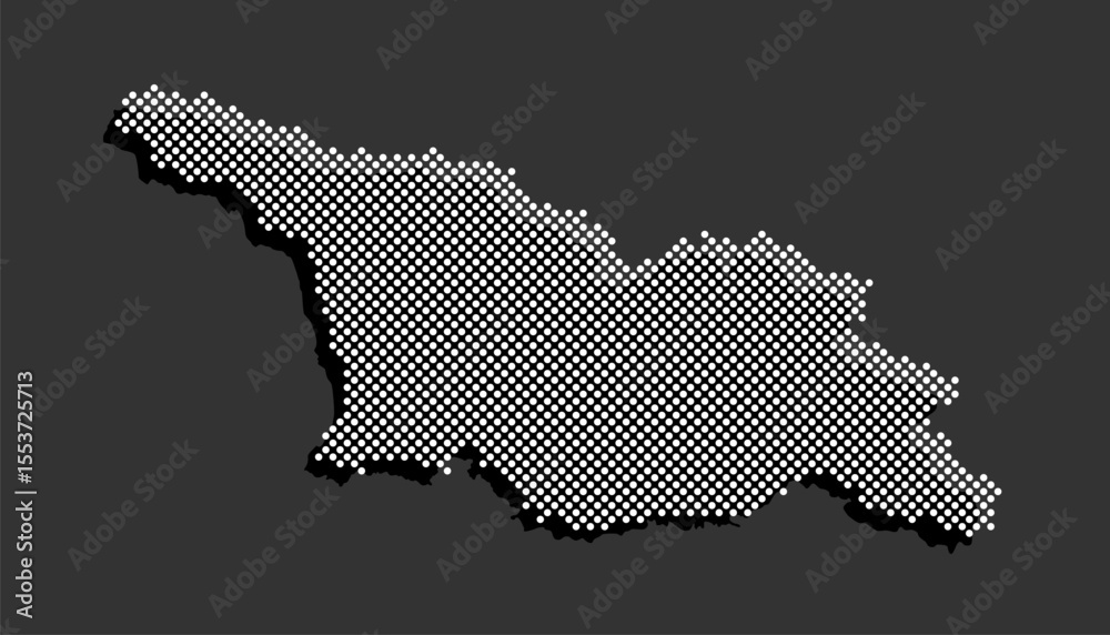 Fototapeta premium Vector map Georgia for points, dotted template
