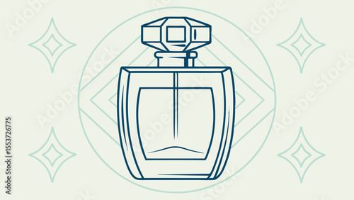 Vector illustration of a luxury perfume bottle for fragrance branding and advertising
