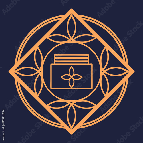 Vector illustration of a decorative cosmetic box for skincare and beauty branding