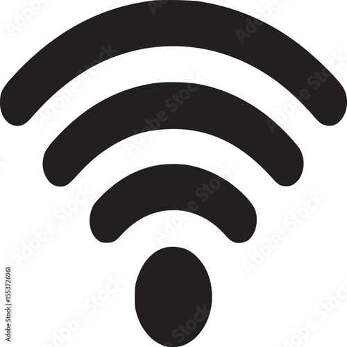 Wifi connection signal icon wireless internet network hotspot access point technology symbol vector design on transparent background silhouette