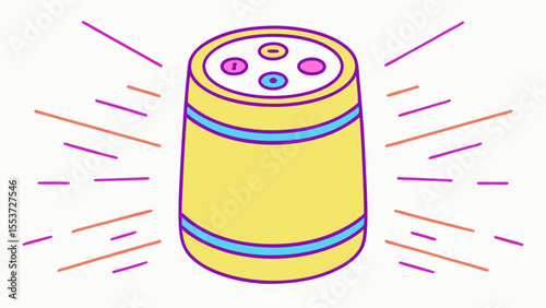 Vector illustration of a smart speaker for music and technology applications