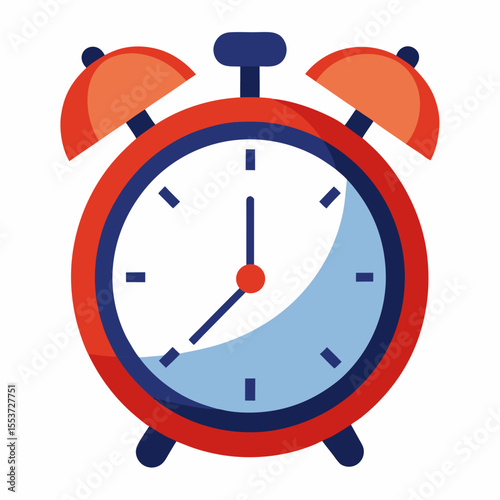 Red alarm clock illustration time management