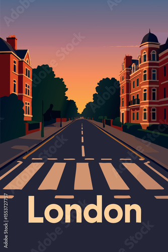 Konstfotografi Iconic Abbey Road in London.eps