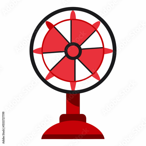 Red and white spinning prize wheel illustration