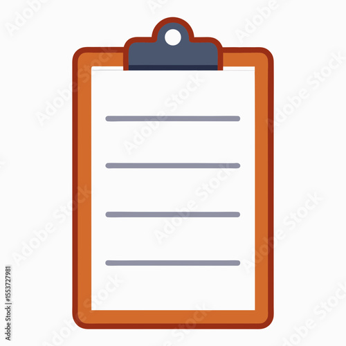 Orange clipboard with blank checklist lines