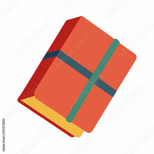 Red book with elastic band closure
