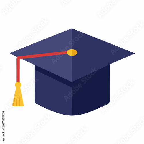 Flat icon of a graduation cap