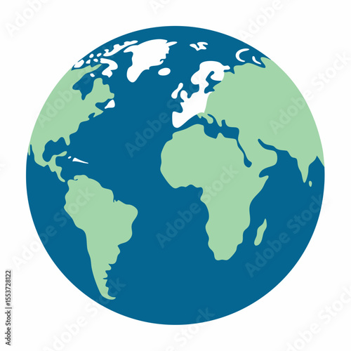 Simplified world map illustration globe