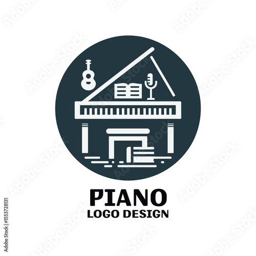 Piano Vector Logo Design