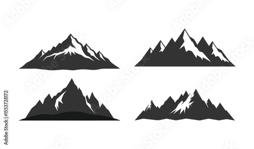 A set of mountain vector art illustration