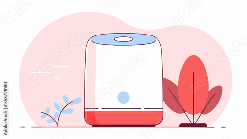 Vector illustration of a modern air humidifier for home and wellness concepts
