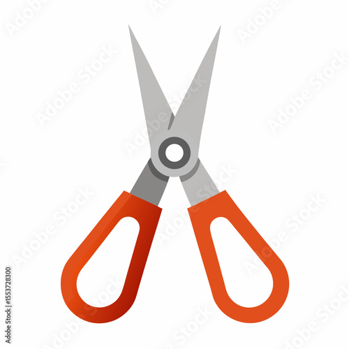 Orange handled scissors illustration