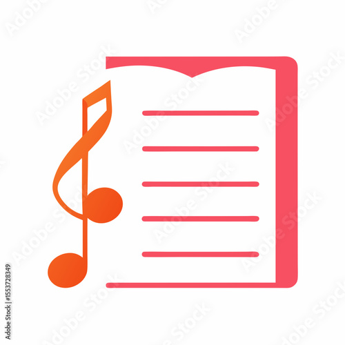 Music notation book treble clef and staff