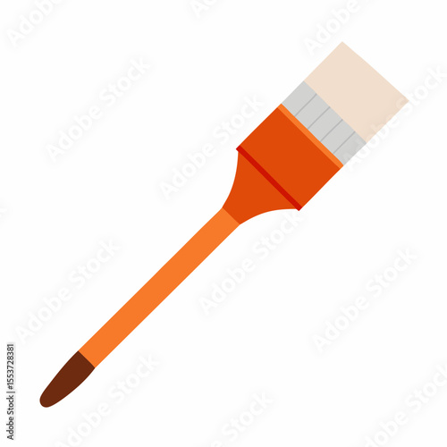 Orange paintbrush illustration on white background